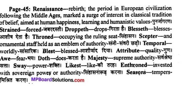 MP Board Class 11th English A Voyage Solutions Chapter 7 Mercy 2