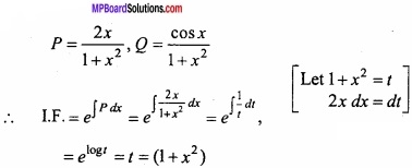 MP Board Class 12th Maths Important Questions Chapter 9 Differential Equations
