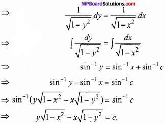 MP Board Class 12th Maths Important Questions Chapter 9 अवकल समीकरण 