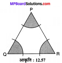 MP Board Class 10th Maths Solutions Chapter 12 वृतों से संबंधित क्षेत्रफल Additional Questions 62