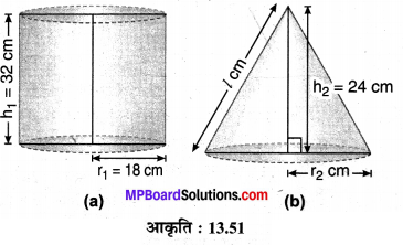 MP Board Class 10th Maths Solutions Chapter 13 पृष्ठीय क्षेत्रफल एवं आयतन Additional Questions 26
