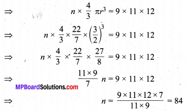 MP Board Class 10th Maths Solutions Chapter 13 पृष्ठीय क्षेत्रफल एवं आयतन Additional Questions 31