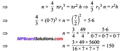 MP Board Class 10th Maths Solutions Chapter 13 पृष्ठीय क्षेत्रफल एवं आयतन Additional Questions 33