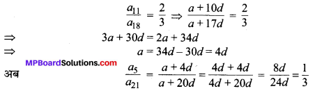 MP Board Class 10th Maths Solutions Chapter 5 समान्तर श्रेढ़ियाँ Additional Questions 1