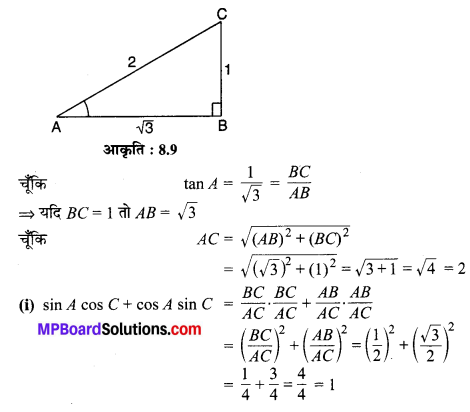 MP Board Class 10th Maths Solutions Chapter 8 त्रिकोणमिति का परिचय Ex 8.1 12