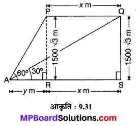 MP Board Class 10th Maths Solutions Chapter 9 त्रिकोणमिति के कुछ अनुप्रयोग Additional Questions 20