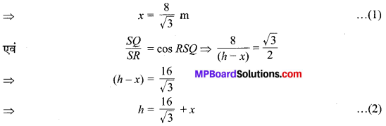 MP Board Class 10th Maths Solutions Chapter 9 त्रिकोणमिति के कुछ अनुप्रयोग Ex 9.1 5