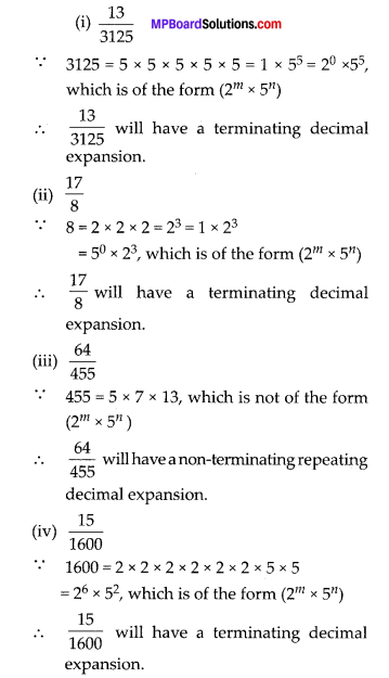 MP Board Class 10th Maths Solutions Chapter 1 Real Numbers Ex 1.4 3