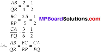 MP Board Class 10th Maths Solutions Chapter 6 Triangles Ex 6.3 3