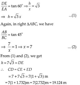 MP Board Class 10th Maths Solutions Chapter 9 Some Applications of Trigonometry Ex 9.1 18
