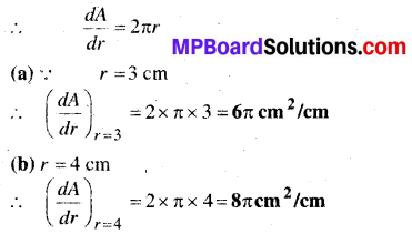 MP Board Class 12th Maths Book Solutions Chapter 6 अवकलज के अनुप्रयोग Ex 6.1 1
