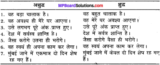 MP Board Class 11th General Hindi व्याकरण वाक्य अशुद्धि संशोधन img-10