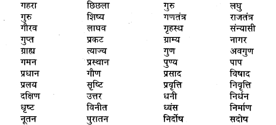 MP Board Class 11th General Hindi व्याकरण विलोम शब्द img-3