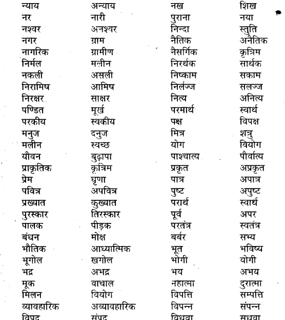 MP Board Class 11th General Hindi व्याकरण विलोम शब्द img-4
