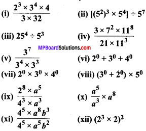 MP Board Class 7th Maths Solutions Chapter 13 घातांक और घात Ex 13.2 image 1