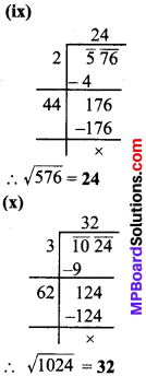 MP Board Class 8th Maths Solutions Chapter 6 वर्ग और वर्गमूल Ex 6.4 img-5