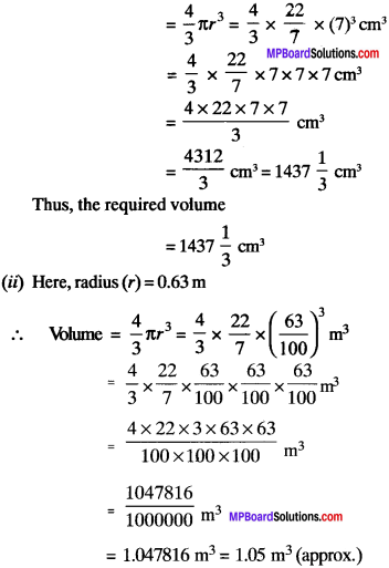 MP Board Class 9th Maths Solutions Chapter 13 Surface Areas and Volumes Ex 13.8 img-1
