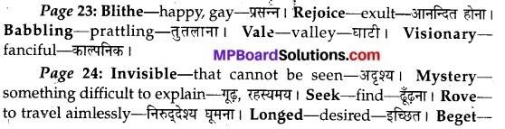 To The Cuckoo Poem Summary In Hindi MP Board