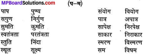 MP Board Class 10th General Hindi व्याकरण विलोम या विपरीतार्थी शब्द img-4