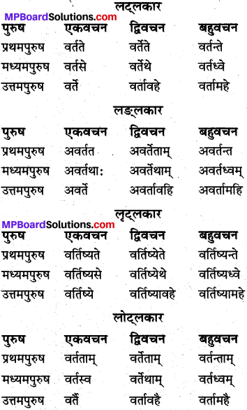 MP Board Class 10th Sanskrit व्याकरण धातु रूप-प्रकरण img 16