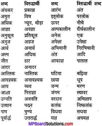 MP Board Class 6th General Hindi व्याकरण 2