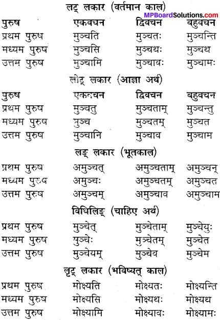 MP Board Class 9th Sanskrit व्याकरण धातु और क्रिया img-19