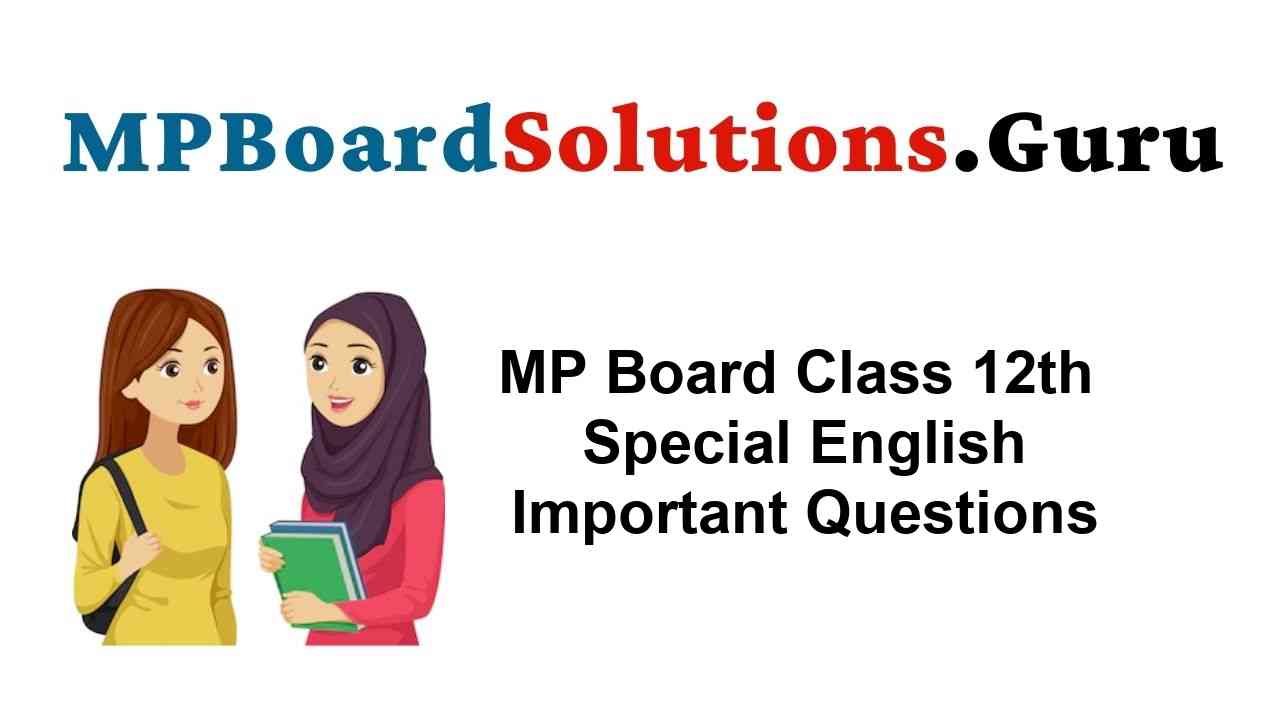 MP Board Class 12th Special & General English Important Questions with Answers
