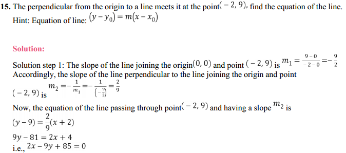 MP Board Class 11th Maths Solutions Chapter 10 Straight Lines 10.2 9