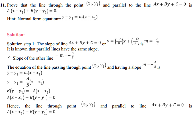 MP Board Class 11th Maths Solutions Chapter 10 Straight Lines 10.3 13