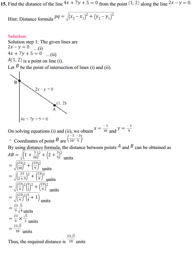 MP Board Class 11th Maths Solutions Chapter 10 Straight Lines Miscellaneous Exercise 19