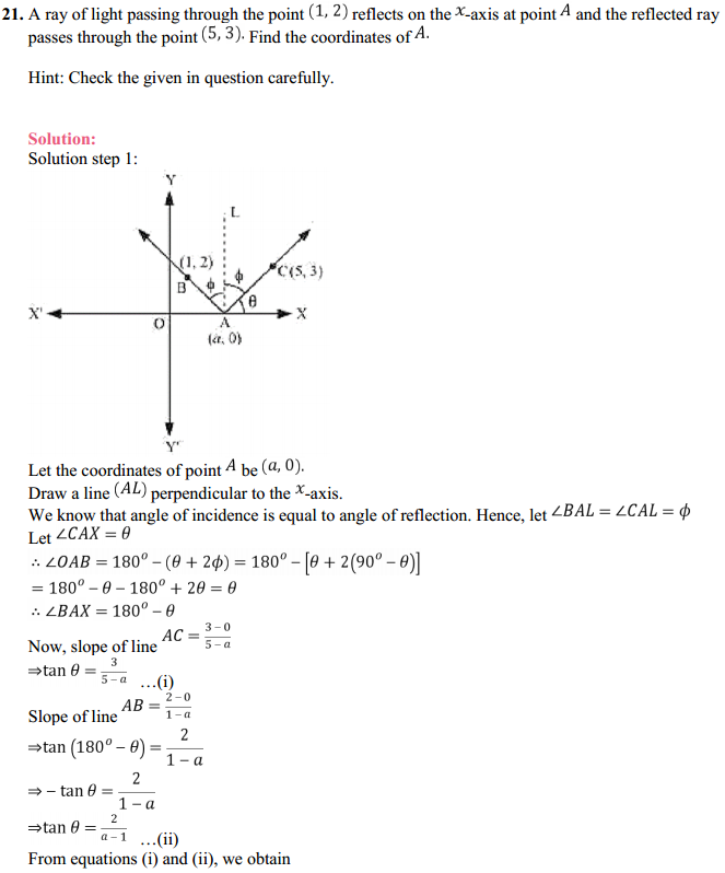 MP Board Class 11th Maths Solutions Chapter 10 Straight Lines Miscellaneous Exercise 29