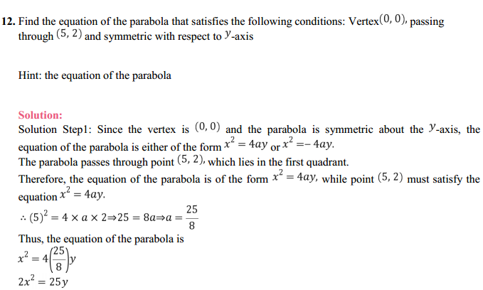 MP Board Class 11th Maths Solutions Chapter 11 Conic Sections Ex 11.2 10