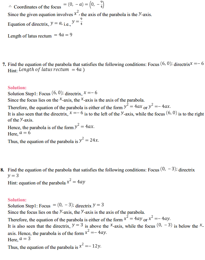 MP Board Class 11th Maths Solutions Chapter 11 Conic Sections Ex 11.2 6