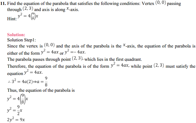 MP Board Class 11th Maths Solutions Chapter 11 Conic Sections Ex 11.2 9