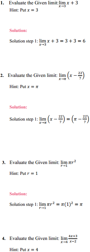 MP Board Class 11th Maths Solutions Chapter 13 Limits and Derivatives Ex 13.1 1