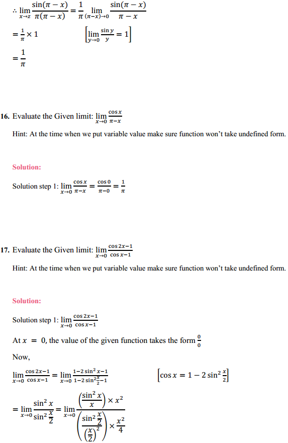 MP Board Class 11th Maths Solutions Chapter 13 Limits and Derivatives Ex 13.1 12