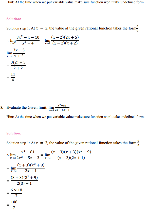 MP Board Class 11th Maths Solutions Chapter 13 Limits and Derivatives Ex 13.1 4