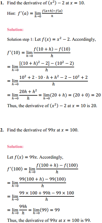 MP Board Class 11th Maths Solutions Chapter 13 Limits and Derivatives Ex 13.2 1