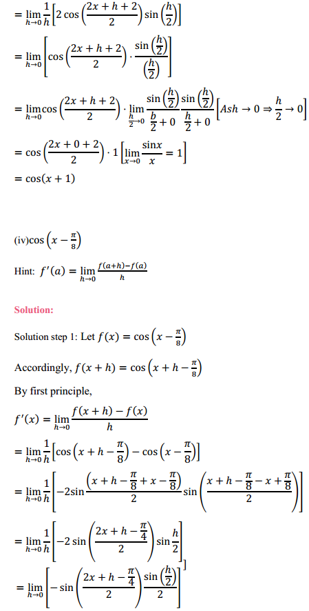 MP Board Class 11th Maths Solutions Chapter 13 Limits and Derivatives Miscellaneous Exercise 4
