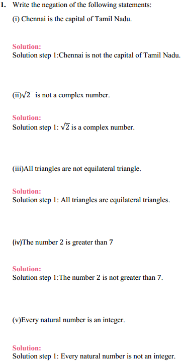 MP Board Class 11th Maths Solutions Chapter 14 Mathematical Reasoning Ex 14.2 1