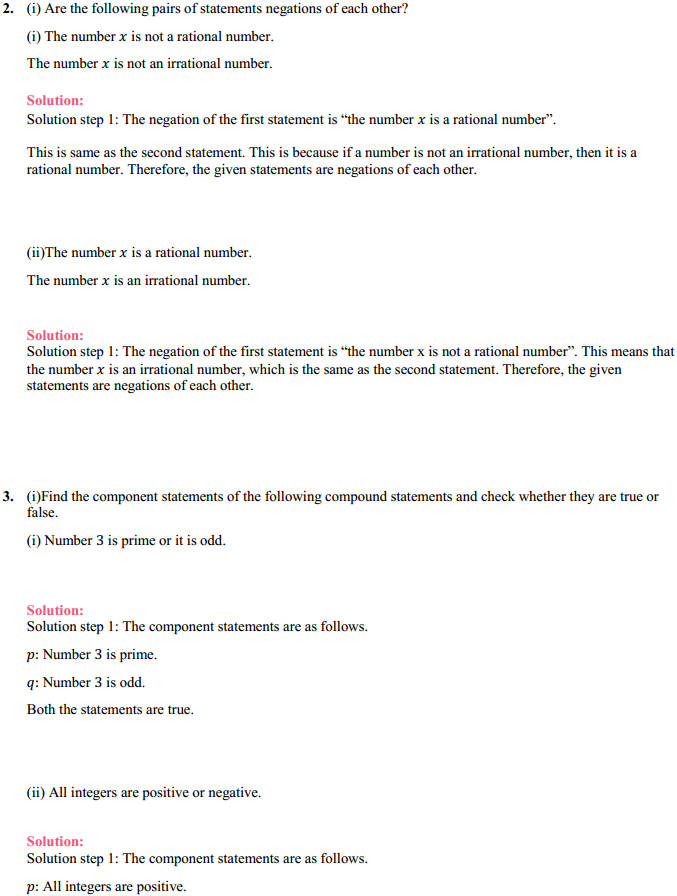 MP Board Class 11th Maths Solutions Chapter 14 Mathematical Reasoning Ex 14.2 2