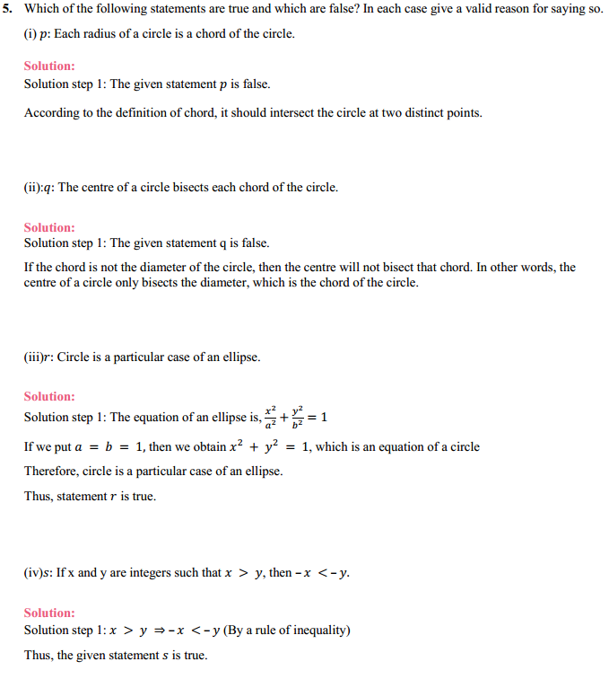 MP Board Class 11th Maths Solutions Chapter 14 Mathematical Reasoning Ex 14.5 7