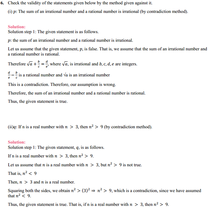 MP Board Class 11th Maths Solutions Chapter 14 Mathematical Reasoning Miscellaneous Exercise 7