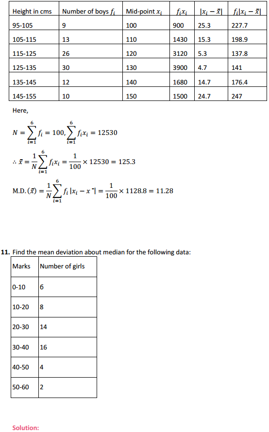 MP Board Class 11th Maths Solutions Chapter 15 Statistics Ex 15.1 13
