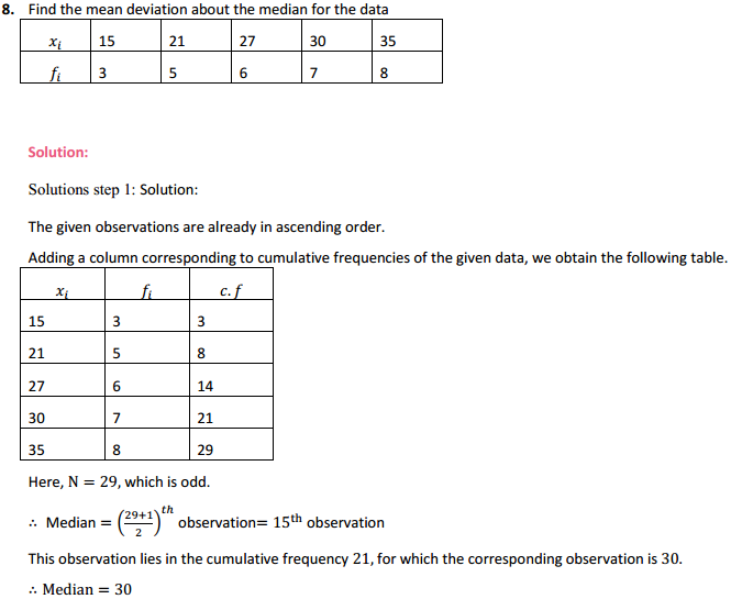MP Board Class 11th Maths Solutions Chapter 15 Statistics Ex 15.1 9