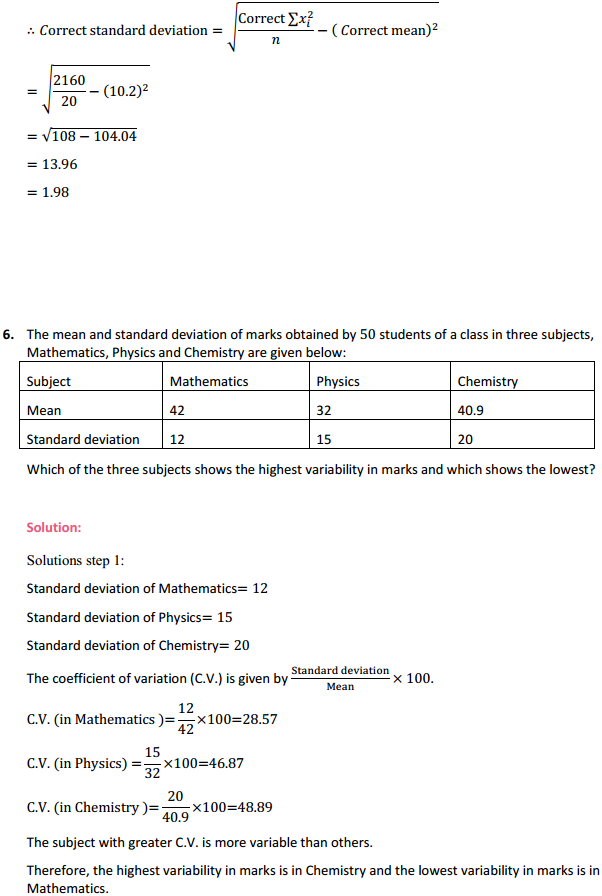 MP Board Class 11th Maths Solutions Chapter 15 Statistics Miscellaneous Exercise 9