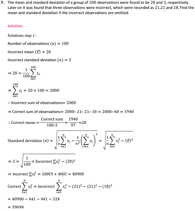 MP Board Class 11th Maths Solutions Chapter 15 Statistics Miscellaneous Exercise 11