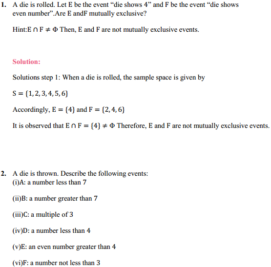 MP Board Class 11th Maths Solutions Chapter 16 Probability Ex 16.2 1