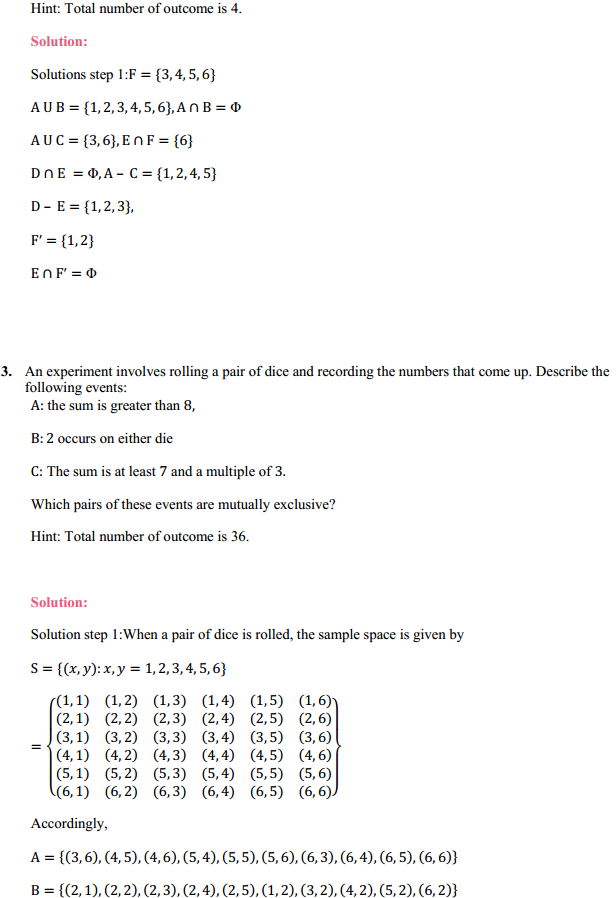 MP Board Class 11th Maths Solutions Chapter 16 Probability Ex 16.2 3