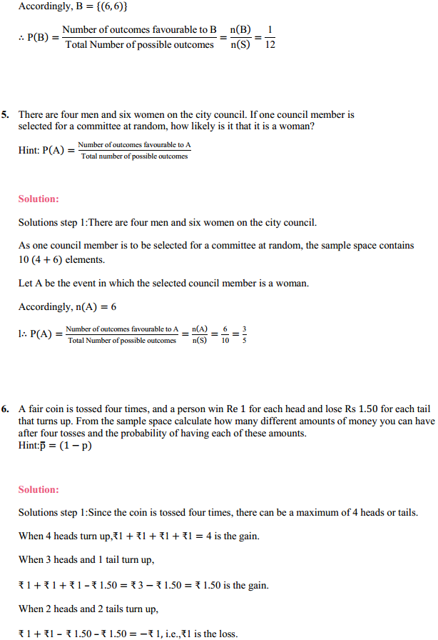 MP Board Class 11th Maths Solutions Chapter 16 Probability Ex 16.3 10